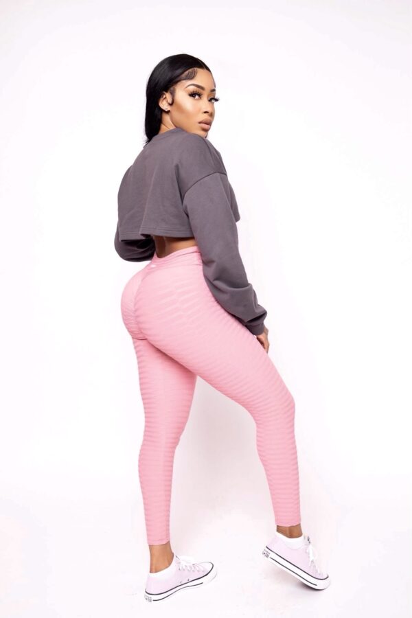 Pink Leggings (side view) by KaiFits.com
